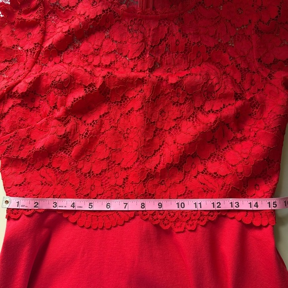 Kate Spade New York Rose Lace Bodice Ponte Dress Red Size 8 - Picture 15 of 16